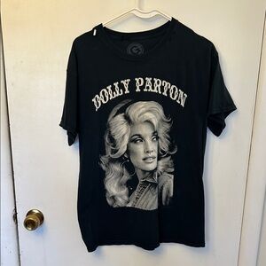 Distressed Dolly Parton T-shirt Black Size M